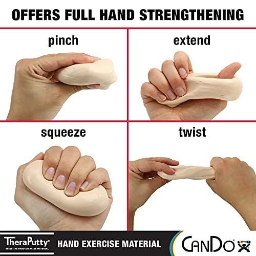 CanDo 10-2606 Theraputty Plus Hand Exercise Putty Set, 2oz, 6pcs 2 oz Multi 6 PC Set