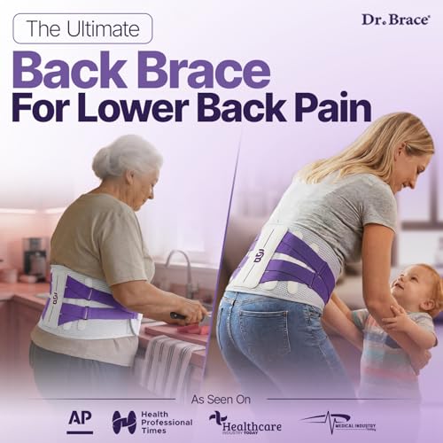 DR. BRACE® Lower Back Brace for Men & Women for Lower Back Pain Relief, Revolutionary Versatile Splints System & Removable Lumbar Pad, Adjustable & Breathable Back Support Brace (29.5-35.4″)