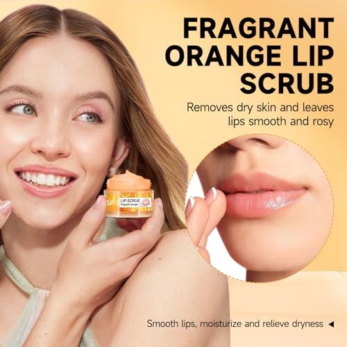 2 PACKS Lip Scrub, Deep Moisturizing, Nourishing Lips, Gentle Exfoliating And Moisturizing Lips, Home Lip Care For Men And Women Dark Lip Corrector, 1.76 fl oz, Watermelon & Orange