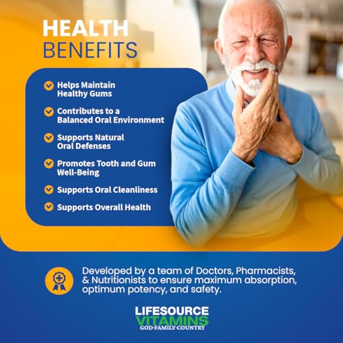LifeSourceVitamins Tooth & Gum - Anti-B - Support - 90 Caps - Proprietary Formula - LVs, 1 Count (Pack of 1)