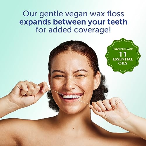 Eco-Dent GentleFloss Dental Floss, Waxed, Mint - Floss with Vegan Plant-Based Wax, Recyclable Cardboard Packaging, 100 Yds Ea (Pack of 6)