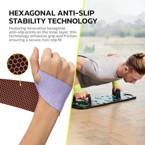 Adjustable Wrist Brace for Pain Relief, Carpal Tunnel & Tendonitis Support – Ergonomic Compression, Breathable & Anti-Slip Design, Fits Left & Right Hand, Ideal for Sports, Gaming & Office Use Purple One Size 1