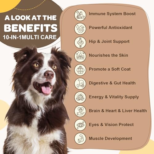 ZEBORA Dog Multivitamin with Probiotics - Dog Vitamins and Supplements, Omega 3 Fish Oil for Dogs Skin and Coat