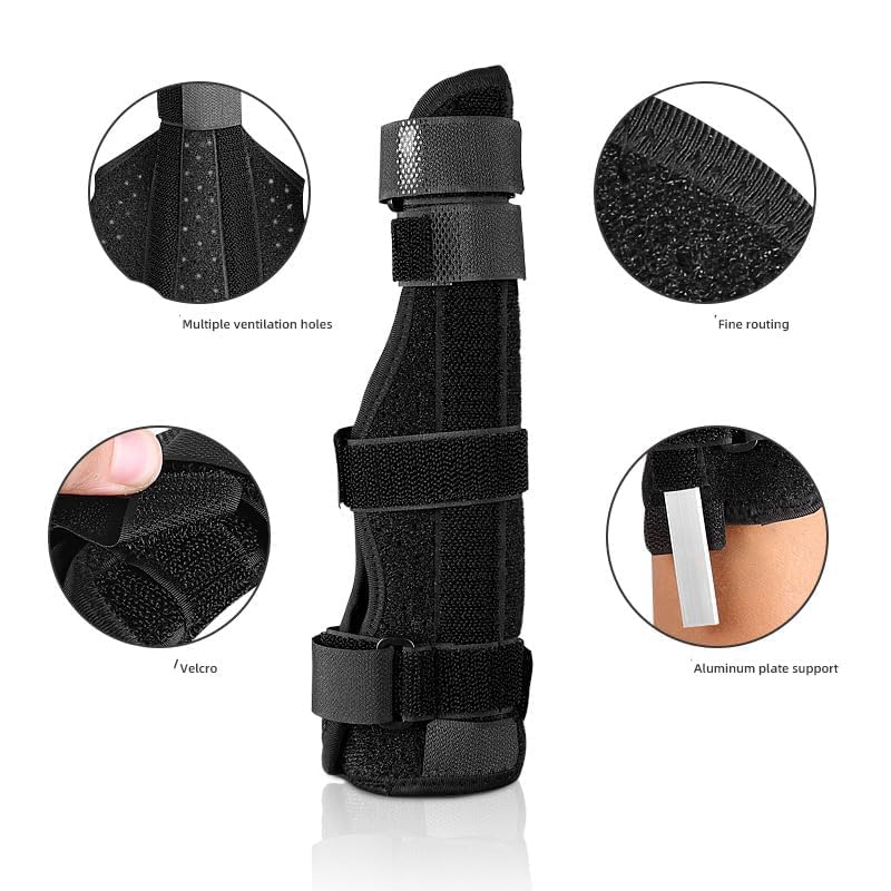 Boxer Fracture Metacarpal Splint, Adjustable Pinky Finger Brace Metacarpal Splint Hand Brace Straightening for Trigger Finger, Injury, Fracture, Broken, Tendonitis (Large) Large