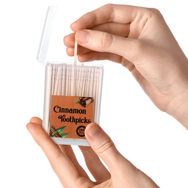 400 Pcs 4 Boxes Cinnamon Toothpicks for Adults Cinnamon Flavored Toothpicks with Clear Plastic Boxes, 100 Pcs for Each Box - BeesActive Australia