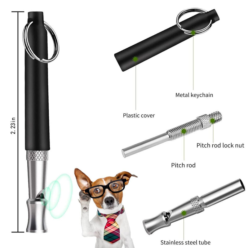 Dog Whistle, 2 Pack Ultrasonic Dog Whistle to Stop Barking for Dogs, Professional Recall Dog Training Whistles, Adjustable Ultrasonic Silent Dog Whistle to Stop Barking Control Devices, with Lanyard - BeesActive Australia