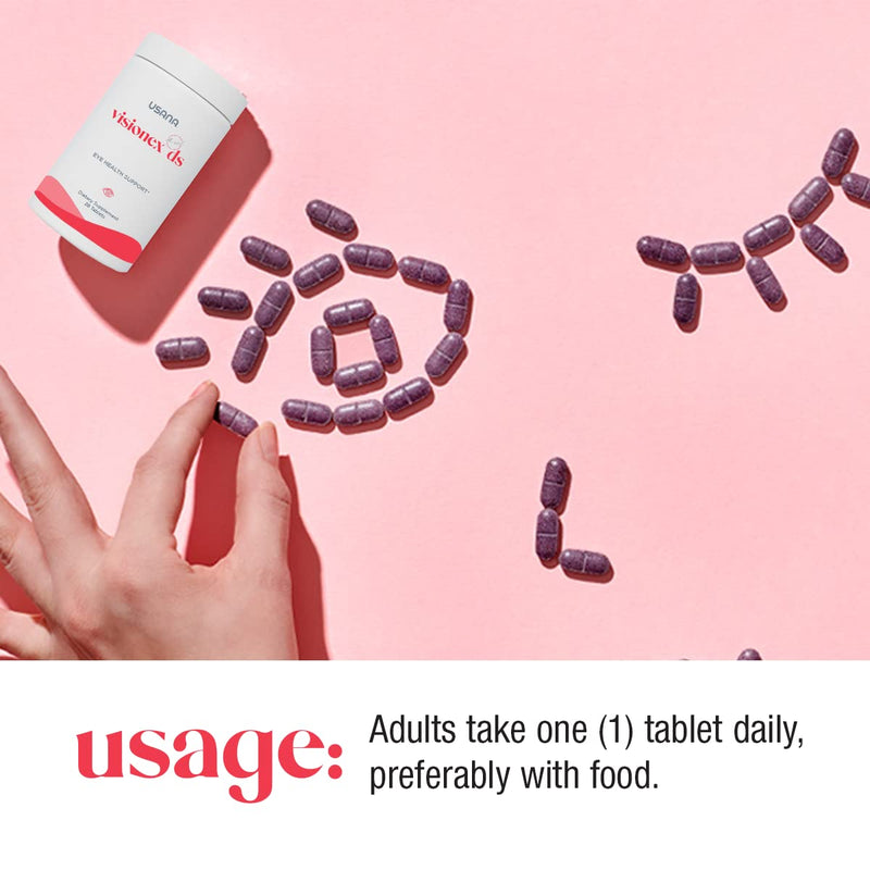 USANA - Visionex DS Lutein & Zeaxanthin Formula - 28 Tablets | Includes Lutein, Zeaxanthin, Bilberry Extract and Vitamin C For Blue Light Support, Retinal Health and Vision