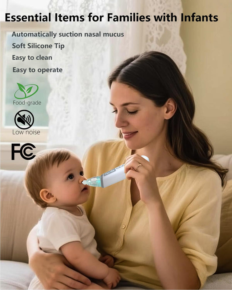 Nasal Aspirator for Baby,Baby Nose Sucker,Electric Nasal Aspirator for Baby,for Relieving Nasal Congestion,Nose Cleaner with 3 Silicone Tips,Adjustable Suction Level,Music and Light Soothing Function - BeesActive Australia