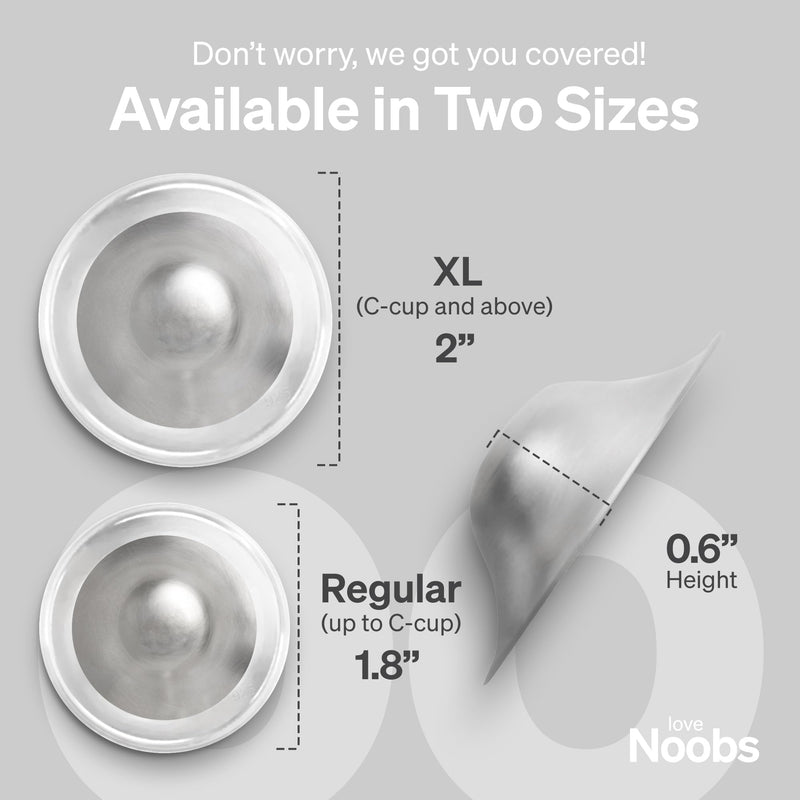 The Original Silver Nursing Cups, LoveNoobs Silver Nipple Covers Breastfeeding, XL Nipple Shields for Nursing Newborn, Post Partum Recovery, Baby Essentials, Silver Nipple Shield, Nickel-Free X-Large - BeesActive Australia