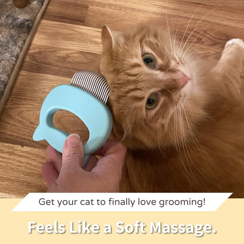 Leo's Paw The Original Pet Hair Removal Massaging Shell Comb Soft Deshedding Brush Grooming and Shedding Matted Fur Remover Dematting tool for Long and Short Hair Cat Dog Puppy Bunny (Mint) Mint - BeesActive Australia