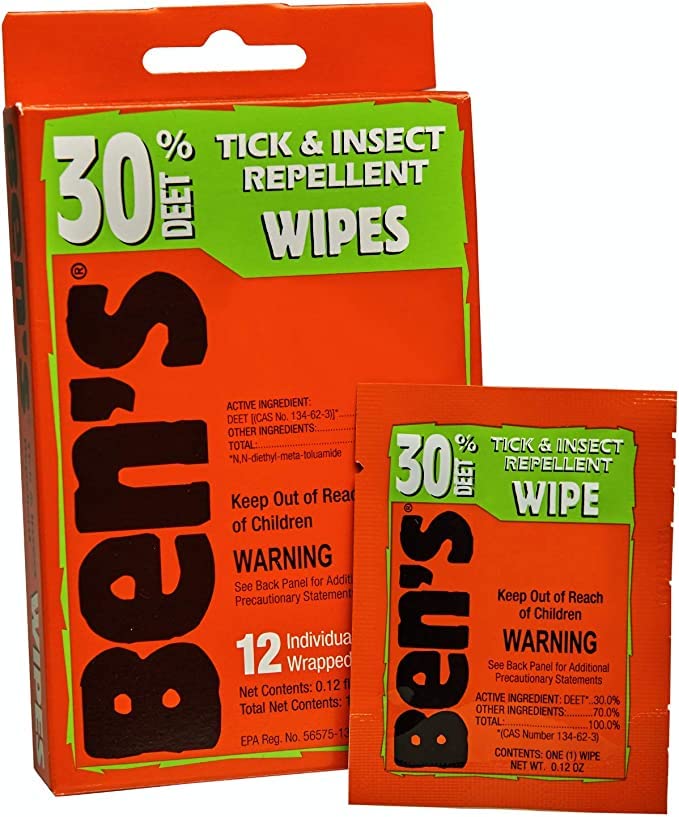 Ben's 30 Deet Mosquito Tick Insect & Bug Repellent Field Wipes - 24 Pack