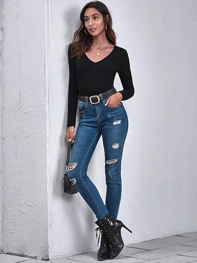 [Naphy] Women's Bodysuit, Long Sleeve, V-Neck, Body Shaper, Diet, Leotard, Knit, Diet, Butt Lifting, Waistline, Soft - BeesActive Australia