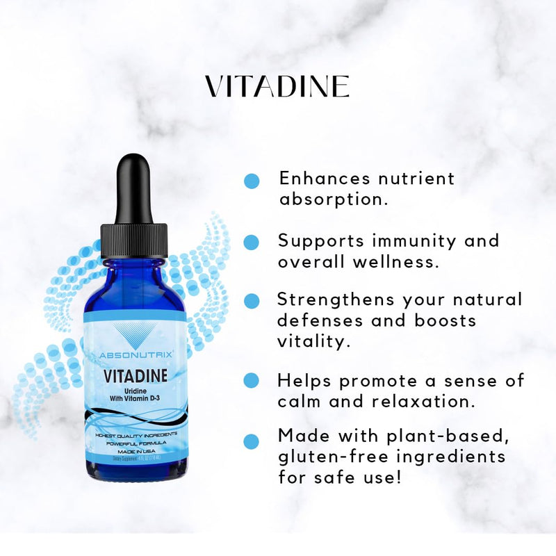 Vitadine, 343 mg, 4 FL OZ Liquid, 302 Servings, Made in USA, Plant-Based Ingredients, Echinacea Extract, Vitamin D3, Gluten-Free