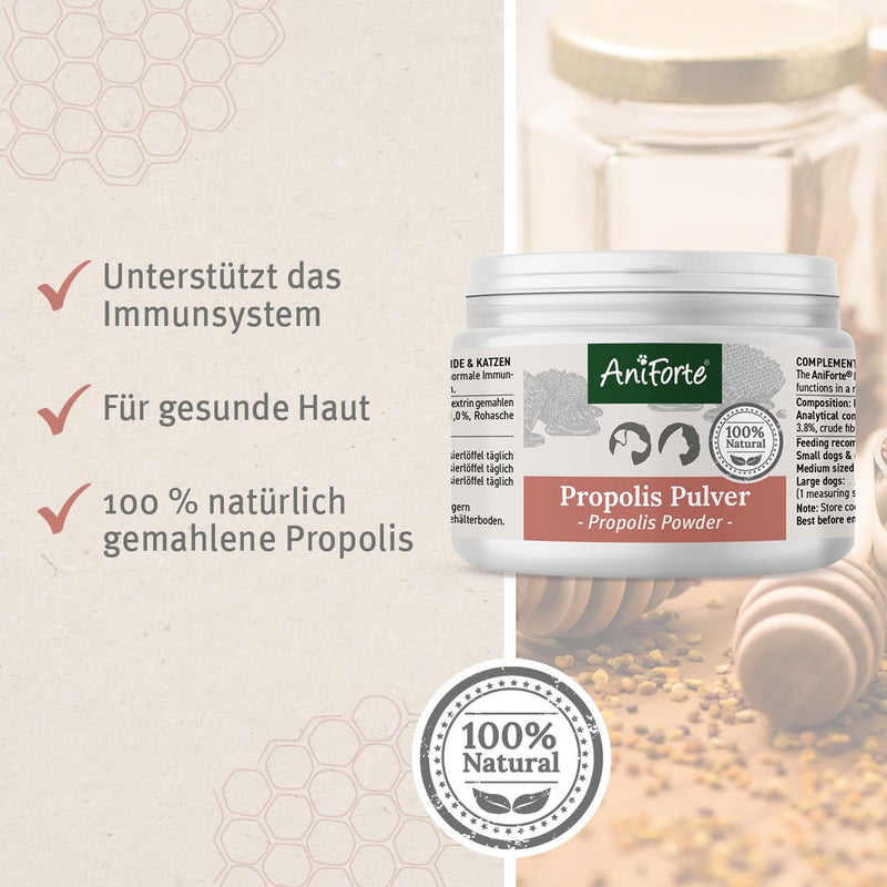 AniForte Propolis Powder for Dogs & Cats 20g - Natural propolis powder to support the immune system, defenses and vital skin - BeesActive Australia