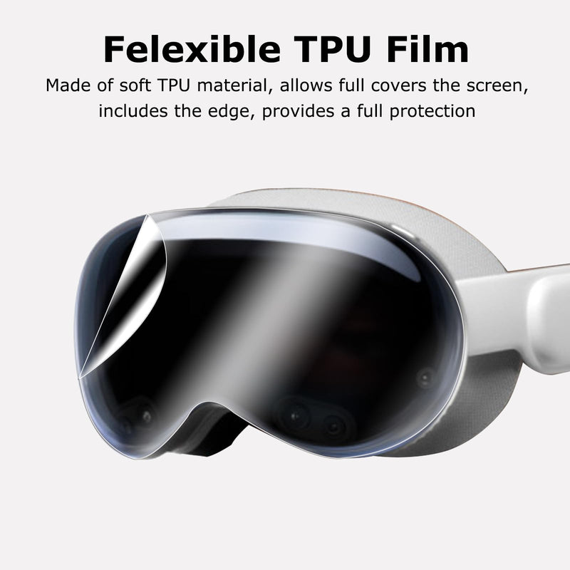 2 Pack Compatible for Apple Vision Pro Screen Protector, Flexible TPU 3D Curved Full Coverage Edge Protection HD Clear Bubble Free Screen Protective Film for Apple Vision Pro - BeesActive Australia
