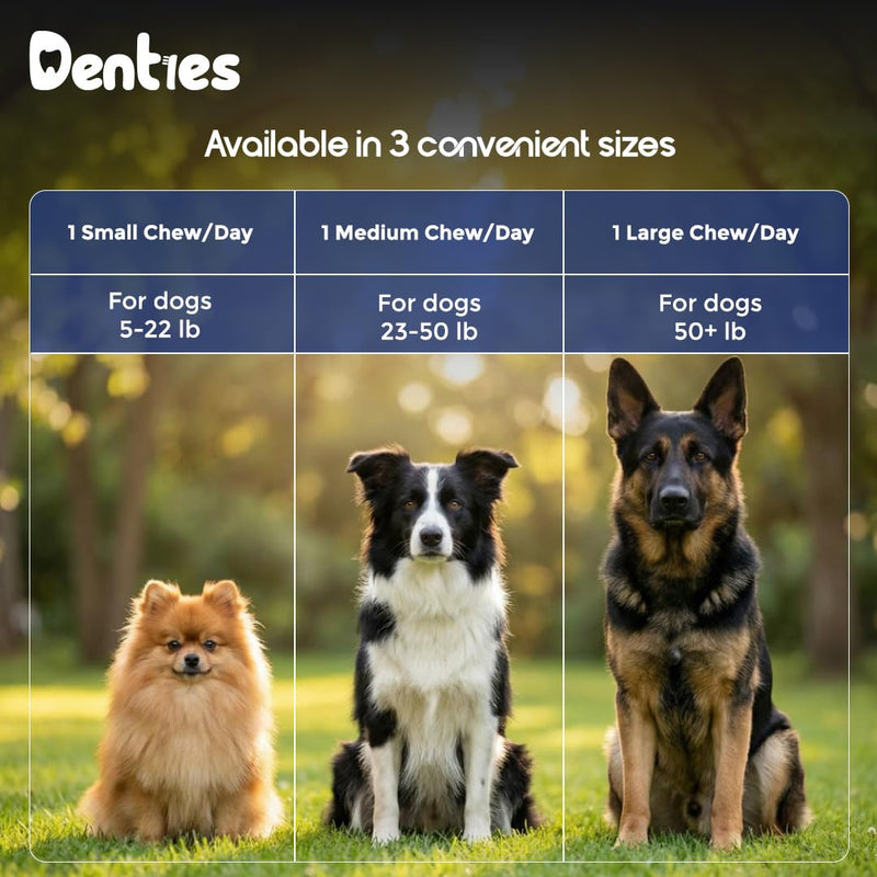 Dental Chews for Dogs–Vet Recommended Dental Dog Treats for Regular/Medium Dogs(23 to 50 lbs),Cleans Teeth, Freshens Breath,Reduce Plaque,Mint Chicken & Beef Recipe,16 oz Pack,30 Count MEDIUM.
