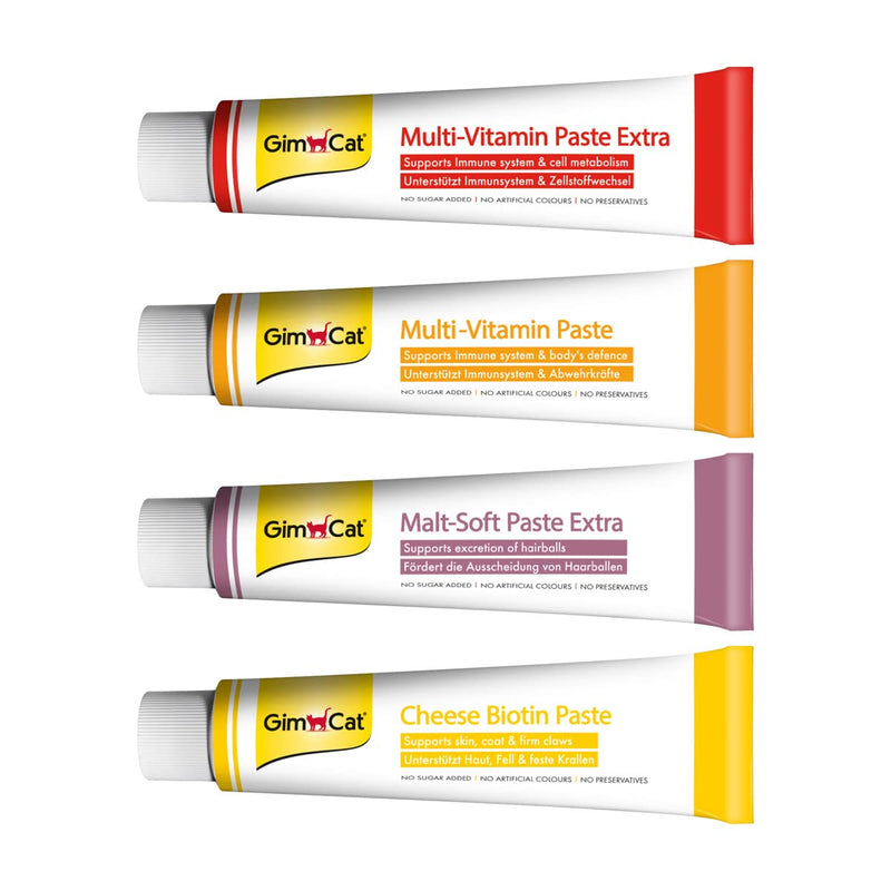 GimCat Cheese Biotin Paste - With tasty cheese, zinc and linseed oil for coat, skin and claws - 1 tube (1 x 100 g) 100 g (Pack of 1)