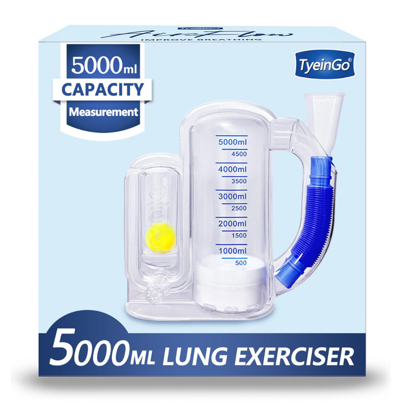 Breathing Exercise Device for Lungs, Deep Breathing Trainer for Adults - 5000ml Volume Measurement with Flow Rate Indicator - BeesActive Australia