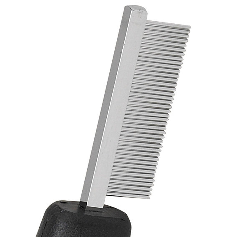 Ergonomic Face & Finishing Combs for Dogs, Bundle with Moofin Pet Training SS Whistle Ultrasonic Non-Slip Handle, 6¼", Black ~ [Pack of 2] - BeesActive Australia