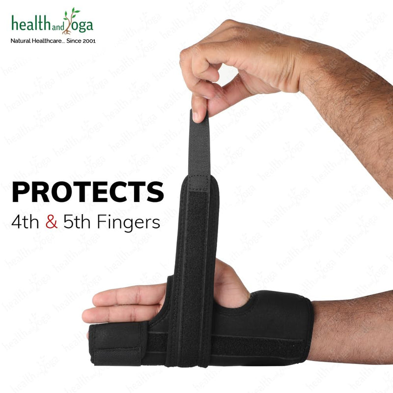 HealthAndYoga™ GuardNHeal Ulnar Gutter Boxer Splint – Must Use for Pinky Finger Splint, Boxer’s Fracture, Ulnar Gutter Wrist Brace, Metacarpal finger splint, Dupuytren's contracture - for Left or Right Hand (Large) Large (Pack of 1)