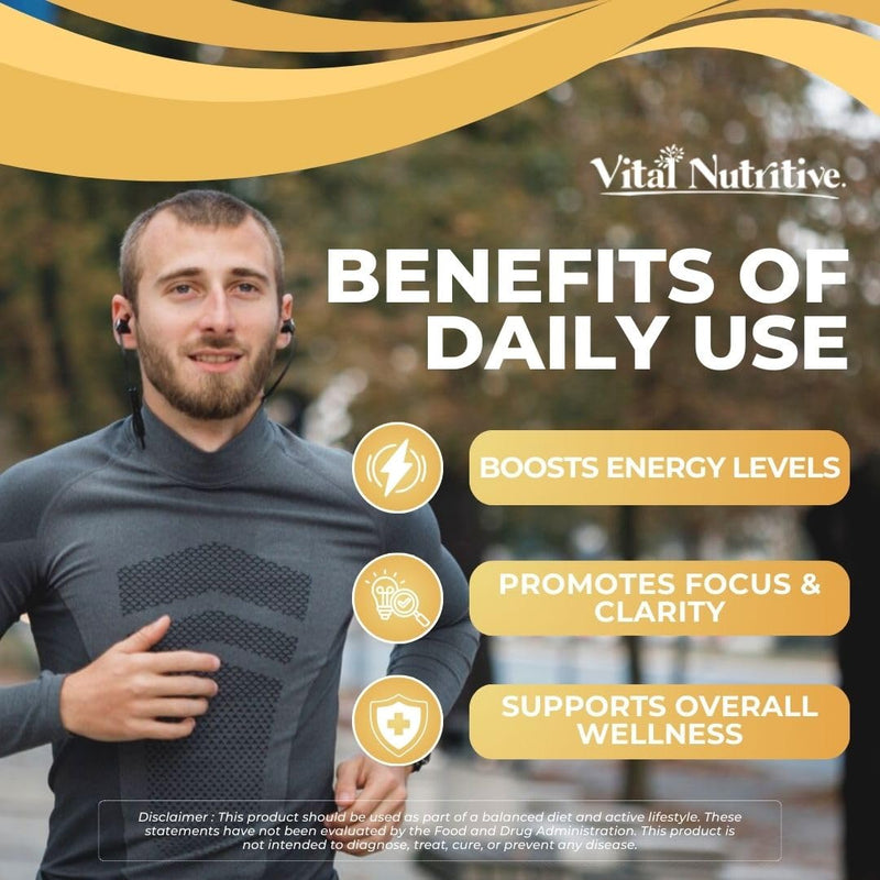 Vital Nitric Oxide Supplements for Men - Workout Booster Supplement for Men - Nitrous Oxide Boost Blood Flow, Blood Pressure, Energy & Workout Performance with L Arginine L Citruline-30 Days Supply 60 Count (Pack of 1)