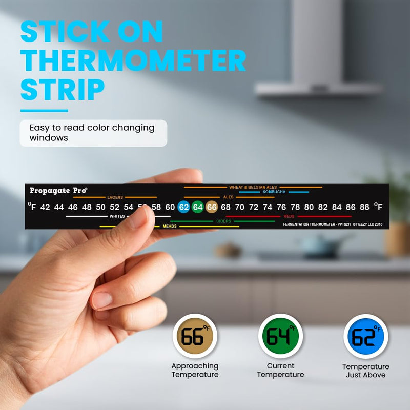 Stick On Brewing Thermometer Strip | Adhesive Temperature Display Sticker For Carboys & Buckets/Fermentors | Homebrew Fermenting, Brewers, Wine, Beer, Kombucha 42-88F (4) 4 - BeesActive Australia