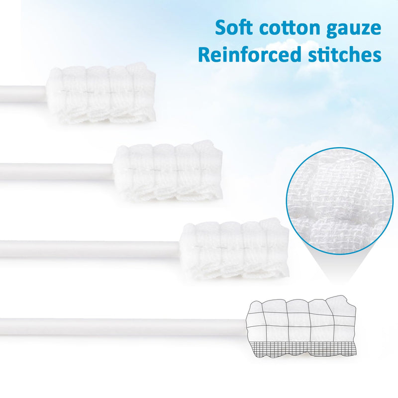 50Pcs Baby Tongue Cleaner - Baby Oral Cleaner Newborn Tongue Cleaner for Infants Bulk Disposable Thrush Brush for Babies Individually Wrapped Cotton Gauze Mouth Cleaner for Mouth Gum Cleansing