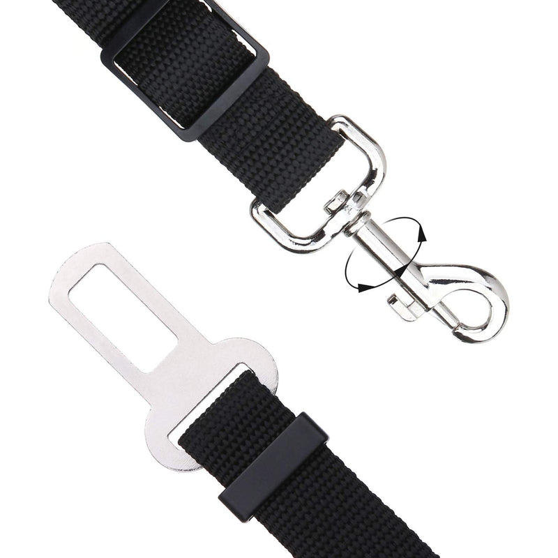 Elisel Elisel 2 Packs Adjustable Length Pet Dog Cat car seat Belt Pet seat Belt Pet Accessories for Dogs Cats and Pets (Black) black - BeesActive Australia