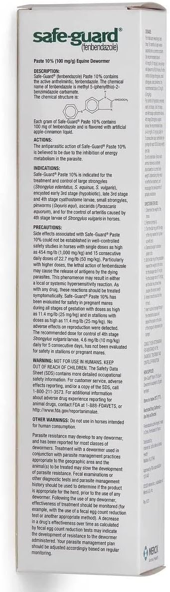 Merck Animal Health Safe Guard Equine Dewormer Paste - BeesActive Australia