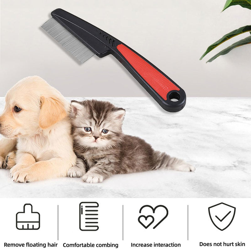 BZKSER professional flea comb for dogs and cats - 2 pieces lice comb, dust comb, effective against fleas, lice, ticks and other parasites, nit comb for pets, with rounded metal teeth, rustproof - BeesActive Australia