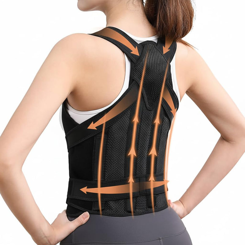 Posture Corrector for Women & Men Adjustable Back Brace for Upper & Lower Back Pain Relief, Spine Alignment & Shoulder Support Breathable Mesh, Improves Posture & Confidence (Medium) Medium - BeesActive Australia