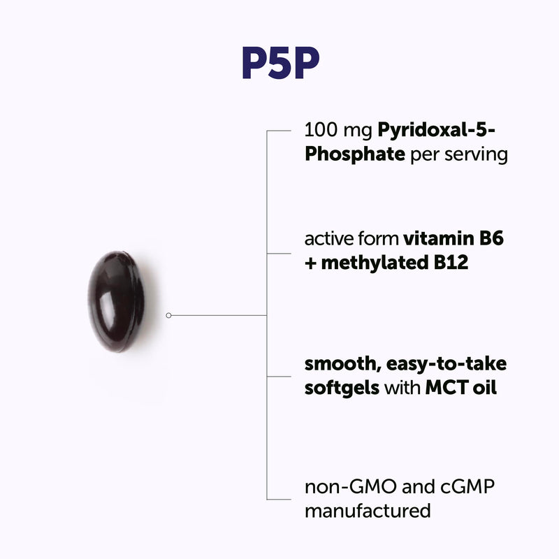 Micro Ingredients P5P 100mg Per Serving, 240 Softgels - Active Vitamin B6 with Methylated B12 - Made with MCT Oil - Supports Energy Metabolism & Brain Health* - Gluten Free & Non-GMO