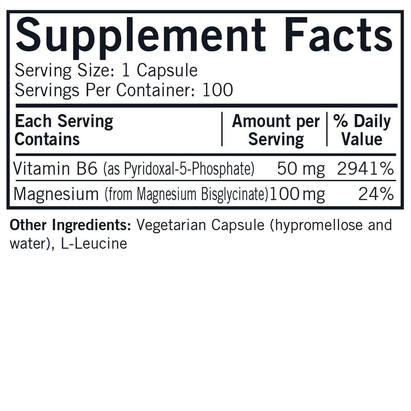 Kirkman Vitamin B-6 50 mg - Hypoallergenic || 100 Vegetarian Capsules || Gluten/Casein Free || Tested for More Than 950 Environmental contaminants.