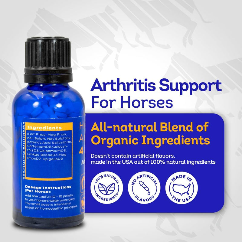 All-Natural Horse Arthritis Support - Helps Prevent Stiffness, Joint Pain & Lameness - Joint Supplements for Horses - Homeopathic & Highly Effective - 300 Tablets - BeesActive Australia