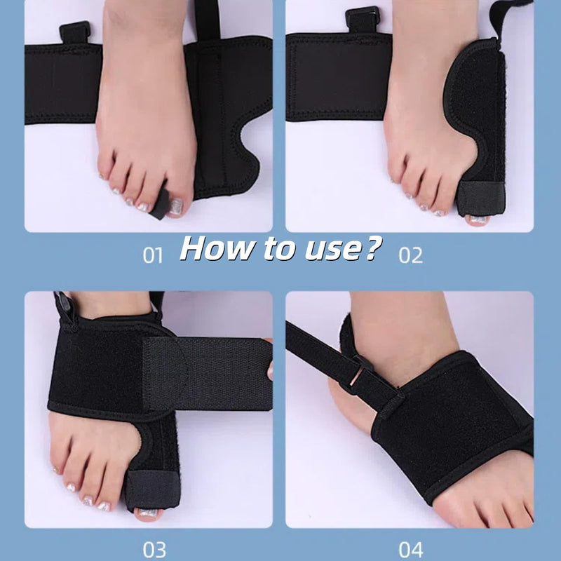 Toe Brace - Big Toe Taping Splint Straightener Wrap with Support Straps for Sprains and Hallux Rigidus Relief (Right) Right