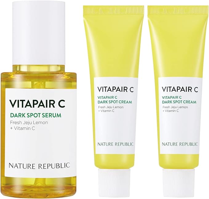 NATURE REPUBLIC OFFICIAL Vitapear C Intensive Serum (1.6 fl oz (45 mL + 10 ml) x 2 Pieces, Best Skin Tone, Stain Care, Dull Care, Korean Cosmetics, Skin Care, Moisturizing, Soothing, Serum, Niacinamide, Vitamin C, Green Lemon -  Australia