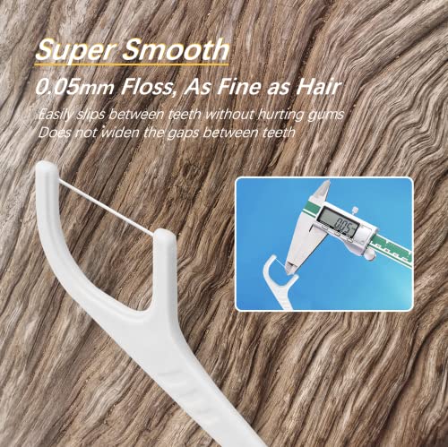 Automatic Pop Up Floss Sticks Holder and 4 Box 0.002in Soft Fine Floss, A Good Waterproof Storage Box for Floss Picks, Flossers for Adults Dispenser for Dining Table, Bathroom and Office 288