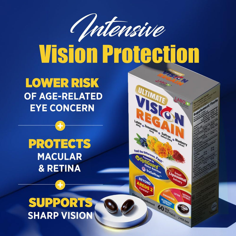 LABO Nutrition Ultimate VisionREGAIN Lutein Zeaxanthin Saffron - 60 softgel | Liposomal eye supplement with lutein, zeaxanthin & saffron extract, supports visual comfort, up to 60 days' supply 1