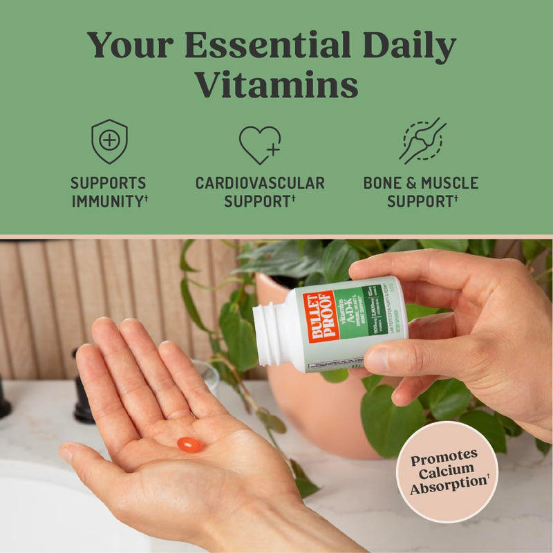 Bulletproof Vitamins A-D-K Softgels, 30 Count, Supplement for Heart, Bone Health and Immune Support | Supplement for Heart, Bone Health and Immune Support 30 Count (Pack of 1)