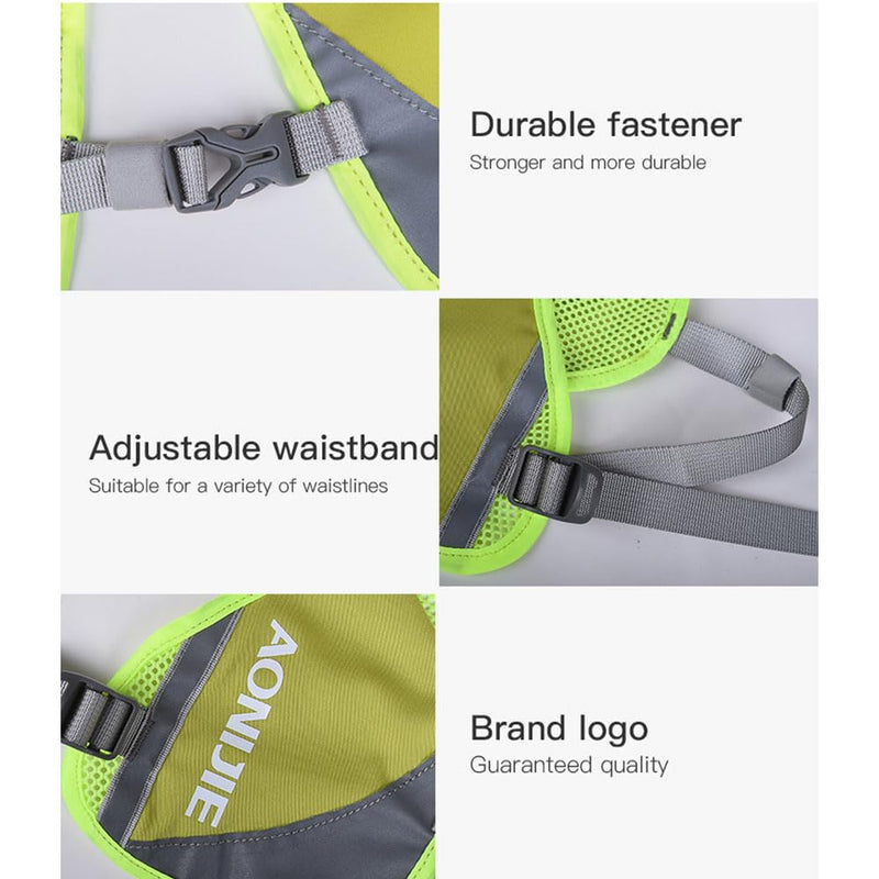 AONIJIE Reflective Running Vest Marathon Running Vest Pack Breathable for Hiking Camping Cycling Race rose red with 2*250ml bottle