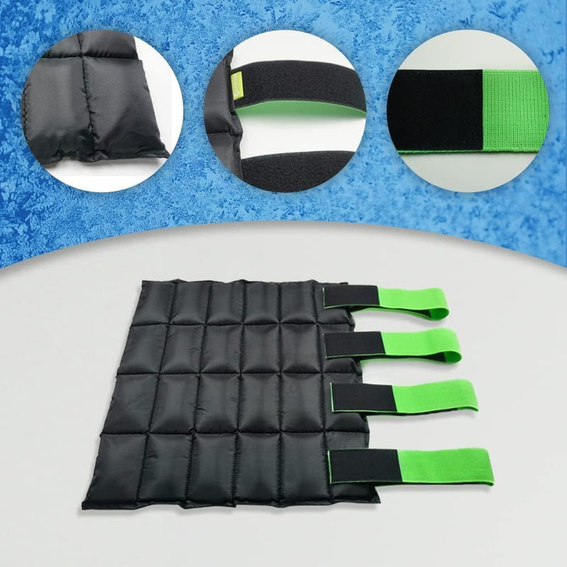Horse Ice Boots – Cooling Gel Leg Wraps for Hock, Knee, Ankle & Hoof Pain Relief – Reusable Hot & Cold Therapy Wraps with 2 Freeze Gel Packs – Anatomical Fit, Adjustable Wrap for Equine Recovery Green