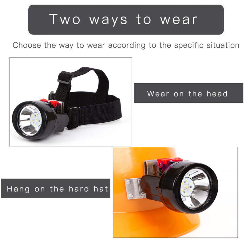 Waterproof Explosion-Proof Mining Headlamp - Rechargeable Underground LED Headlamp with 1+6 LED Light Source for Hard Hat (Red) Red Light - BeesActive Australia