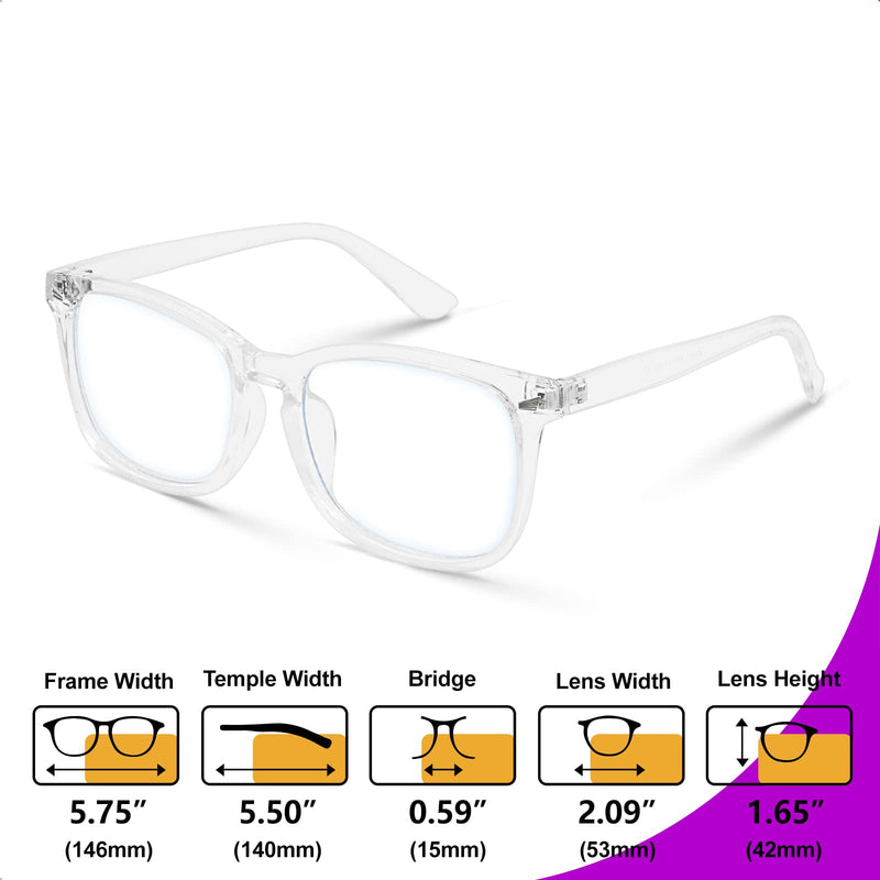 VISOONE Blue Light Blocking Glasses Square with Anti Computer Glare for Gaming Women and Men MONTANA Clear - BeesActive Australia