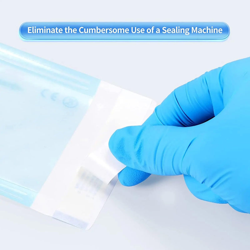 Yuelong 200PCS Self Sealing Sterilization Pouch Bags Autoclave Sterilizer Bags Pouch for Nail Tools Grade Paper Disposable Dental Tattoo Accessories Tool Storage Bag (5.25" x 10") 5.25" x 10" - BeesActive Australia