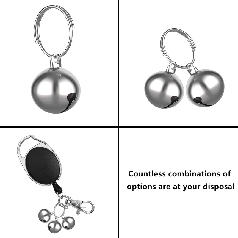 Outus 24 Sets of Cat Bells for Cat and Dog Collar Loud Pendant Pet Cat and Dog Bell Pet Pendant Accessories (Silver) Silver - BeesActive Australia