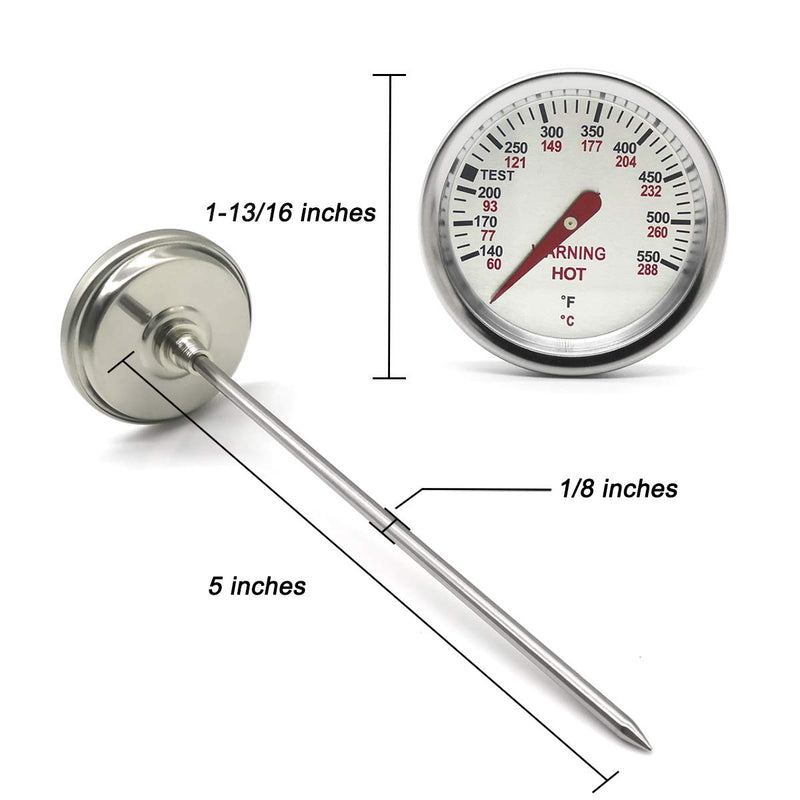9815 & 62538 Accurate Grill Thermometer Replacement for Weber Genesis Silver B/C, Genesis Gold B/C, Genesis 1000-5500 Series, Temperature Gauge with a 5” Prong, Thermostat for Weber Gas Grill