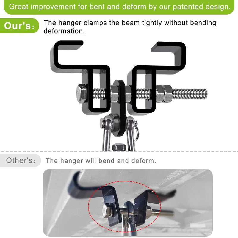 SELEWARE Heavy Duty Punching Bag Hanger and Beam Clamp for Boxing, Muay Thai, MMA B. Beam Clamp with Swivel & Carabiner (1 Pack)