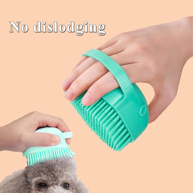 Dog Bath Brush Silicone Rubber Dog Grooming Brush Silicone Puppy Cat Grooming Cleaning for Short Long Haired Dogs and Cats Washing (Blue) Blue - BeesActive Australia
