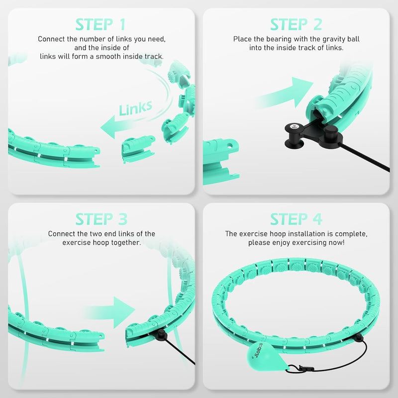 6 Extra Links Weighted Hula Circle-Plus Size Accessories for Adults Weight Loss