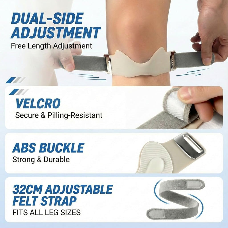 Knee Brace for Women & Men Pain Relief 2 Pack- Adjustable V-Shaped Silicone Cushion, 3D Air Cushion for Joint Support, Non-Slip, Breathable, Patellar Tendon Support Strap (Black) One Size Black - BeesActive Australia